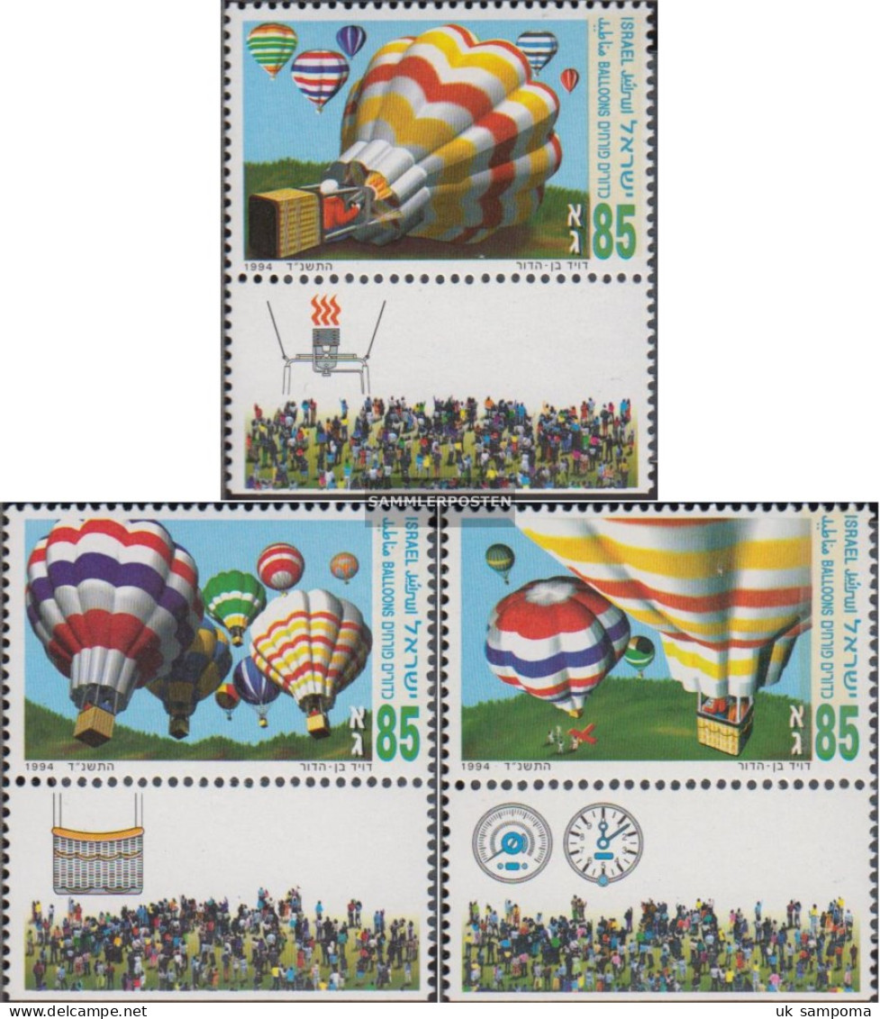 Israel 1304-1306 With Tab (complete Issue) Unmounted Mint / Never Hinged 1994 Heißluftballonfahren - Unused Stamps (with Tabs)