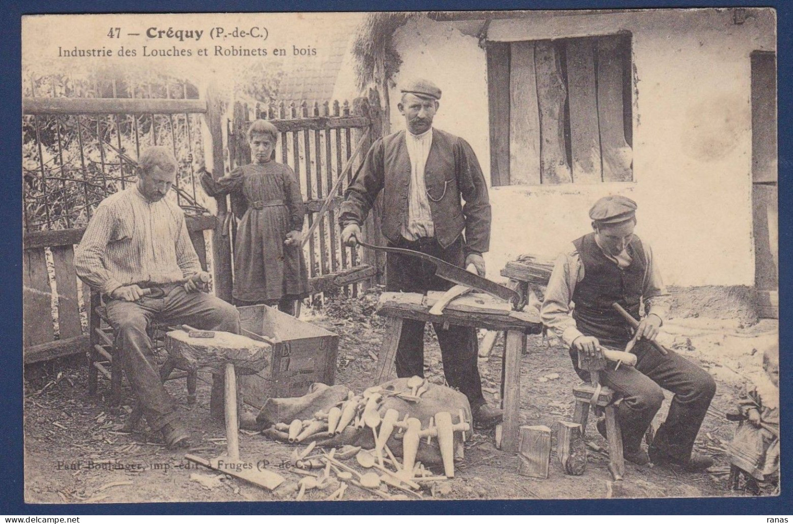 CPA [62] Pas De Calais > Créquy Fabricant De Louches Et De Robinets En Bois Métier écrite - Sonstige & Ohne Zuordnung