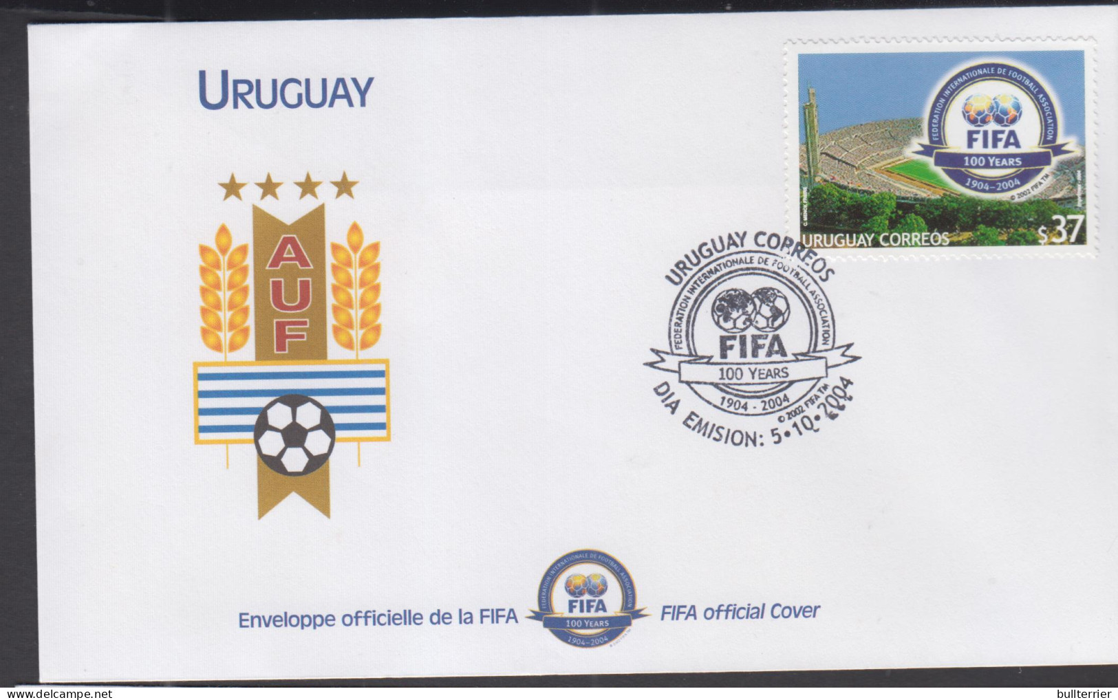 SOCCER - URUGUAY- 2004 - FIFA CENTENARY  ON  ILLUSTRATED FDC  - Covers & Documents