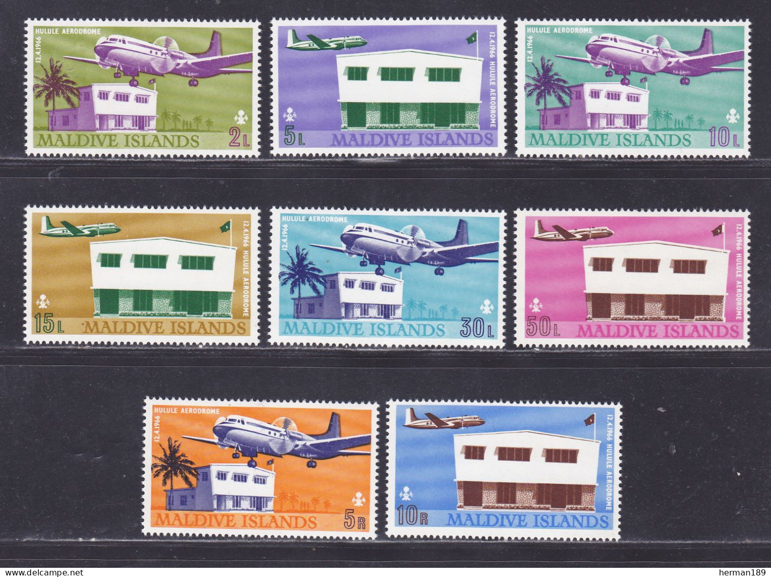 MALDIVES N°  221 à 228 ** MNH Neufs Sans Charnière, TB (D6750) Inauguration De L'aéroport De Hulule - 1967 - Maldivas (1965-...)