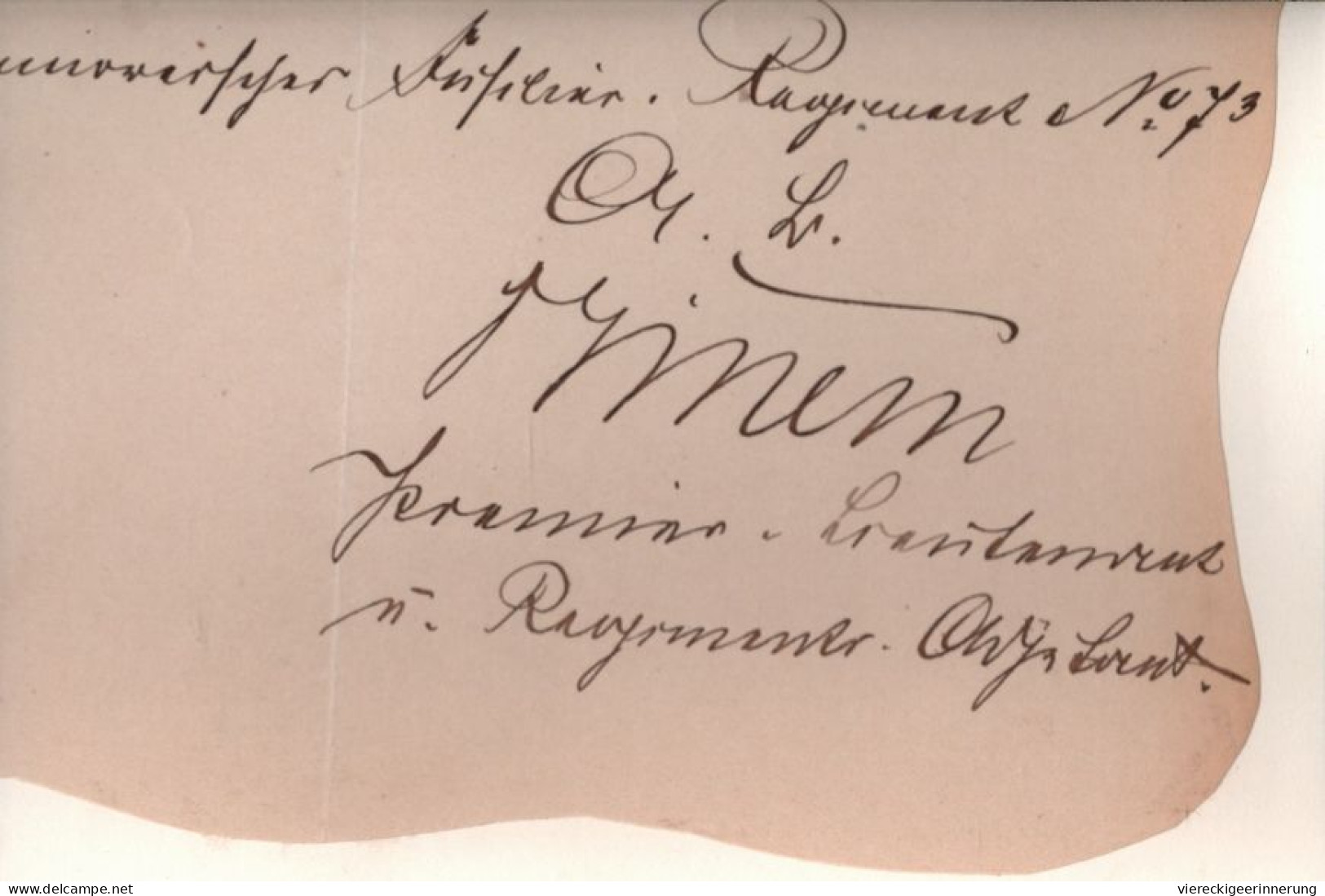! 1889 Autograph Ernst Von Einem, Hannover, Füsilier Regiment Nr. 73, Militaria, Militär - Briefe U. Dokumente
