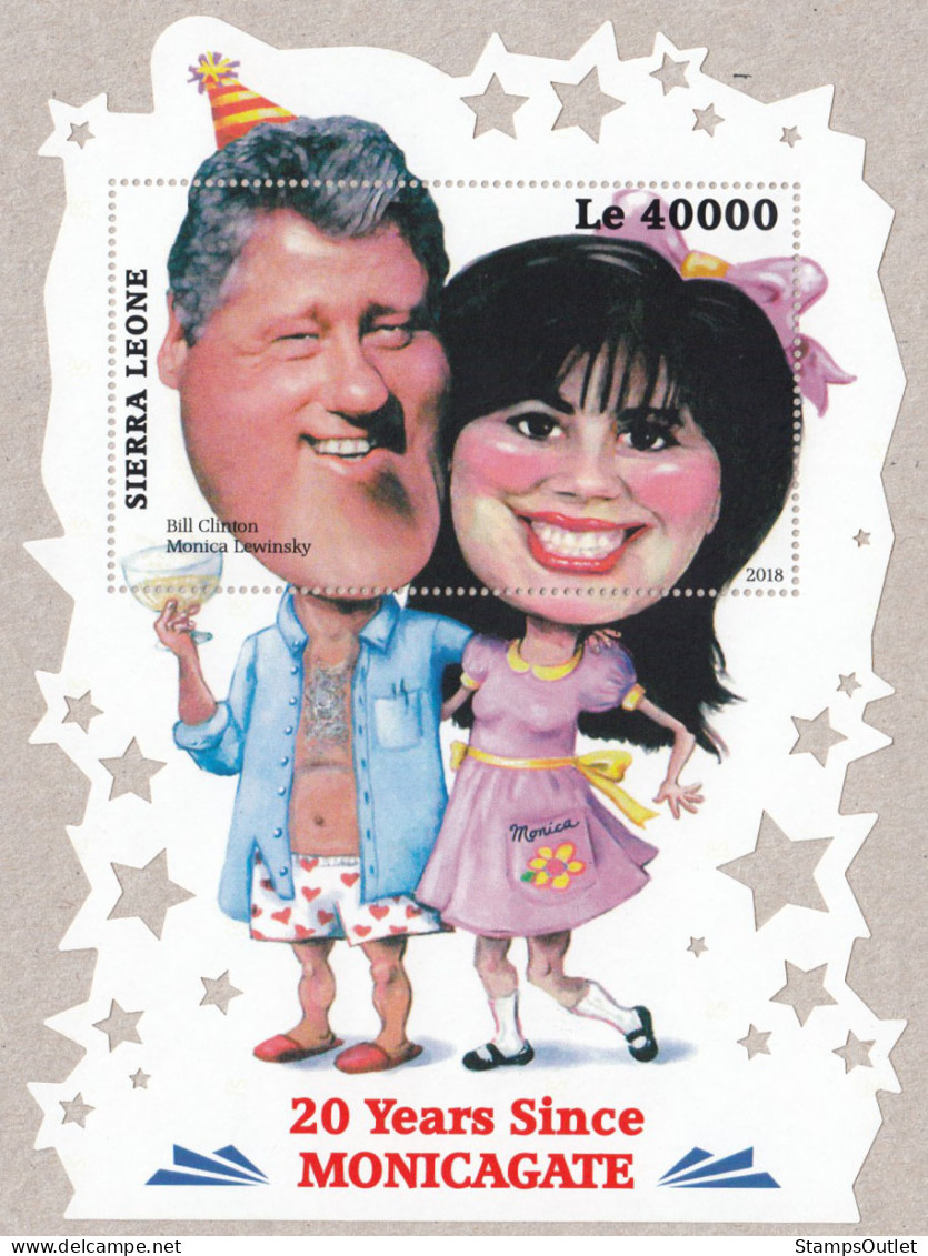  SIERRA LEONE 2018 MNH  Clinton-Lewinsky Scandal  Michel Code: 9940 / Bl.1496.Scott Code: 4864. Yvert&Tellier Code: 1472 - Sierra Leone (1961-...)