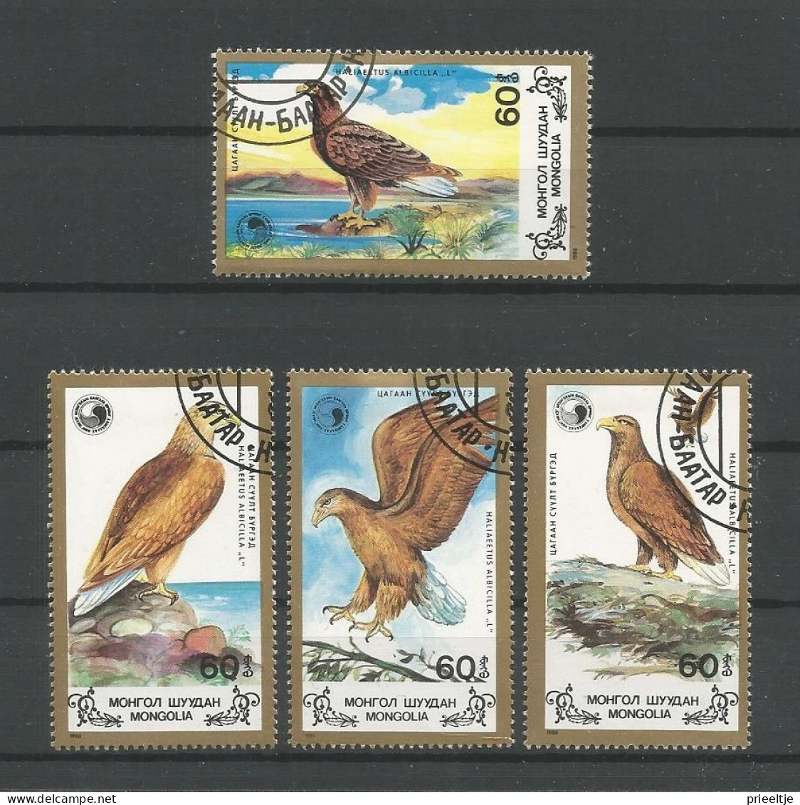 Mongolia 1988 Birds Of Prey Y.T. 1604/1607 ** - Mongolei