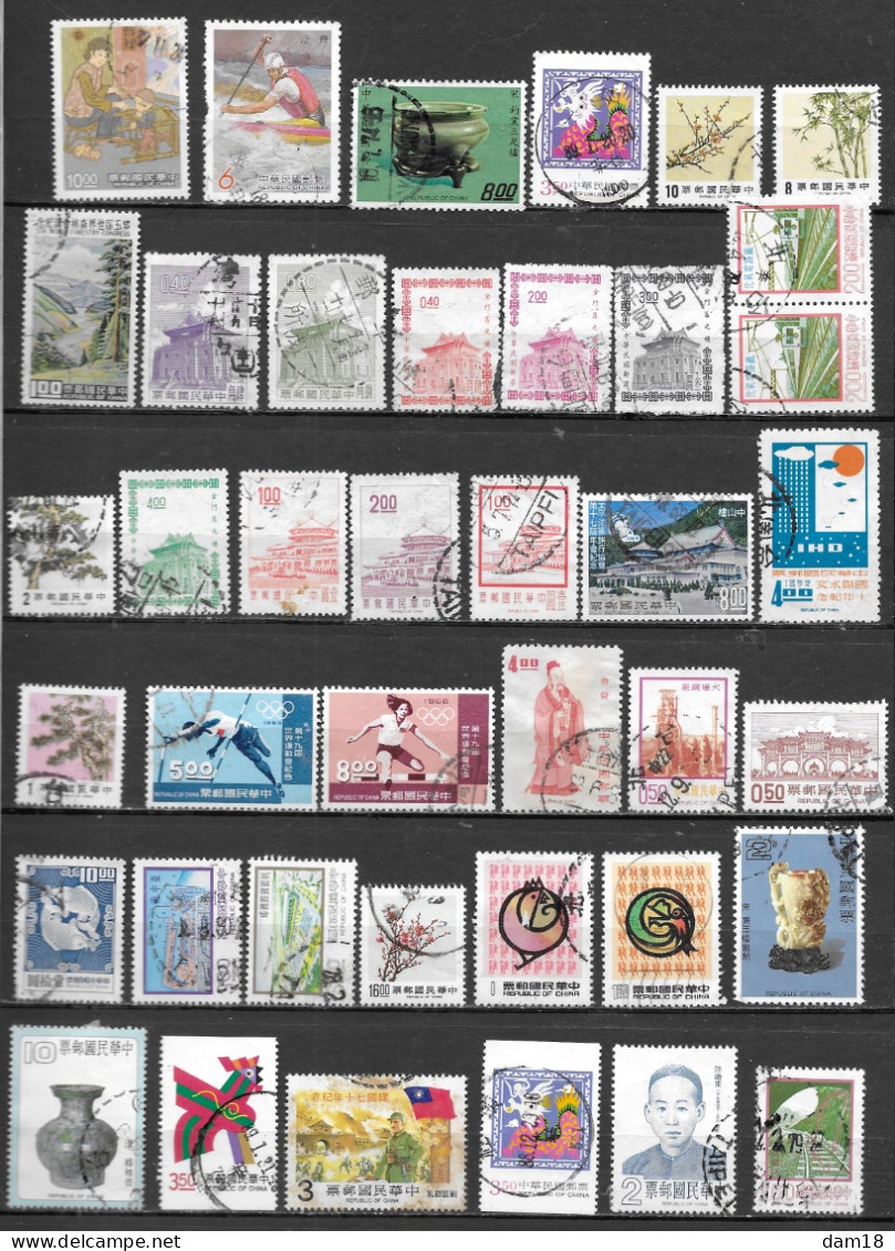 CHINE TAIWAN FORMOSE LOT DE 40 TIMBRES DIVERS OBLITERES VOIR PHOTO - Gebraucht