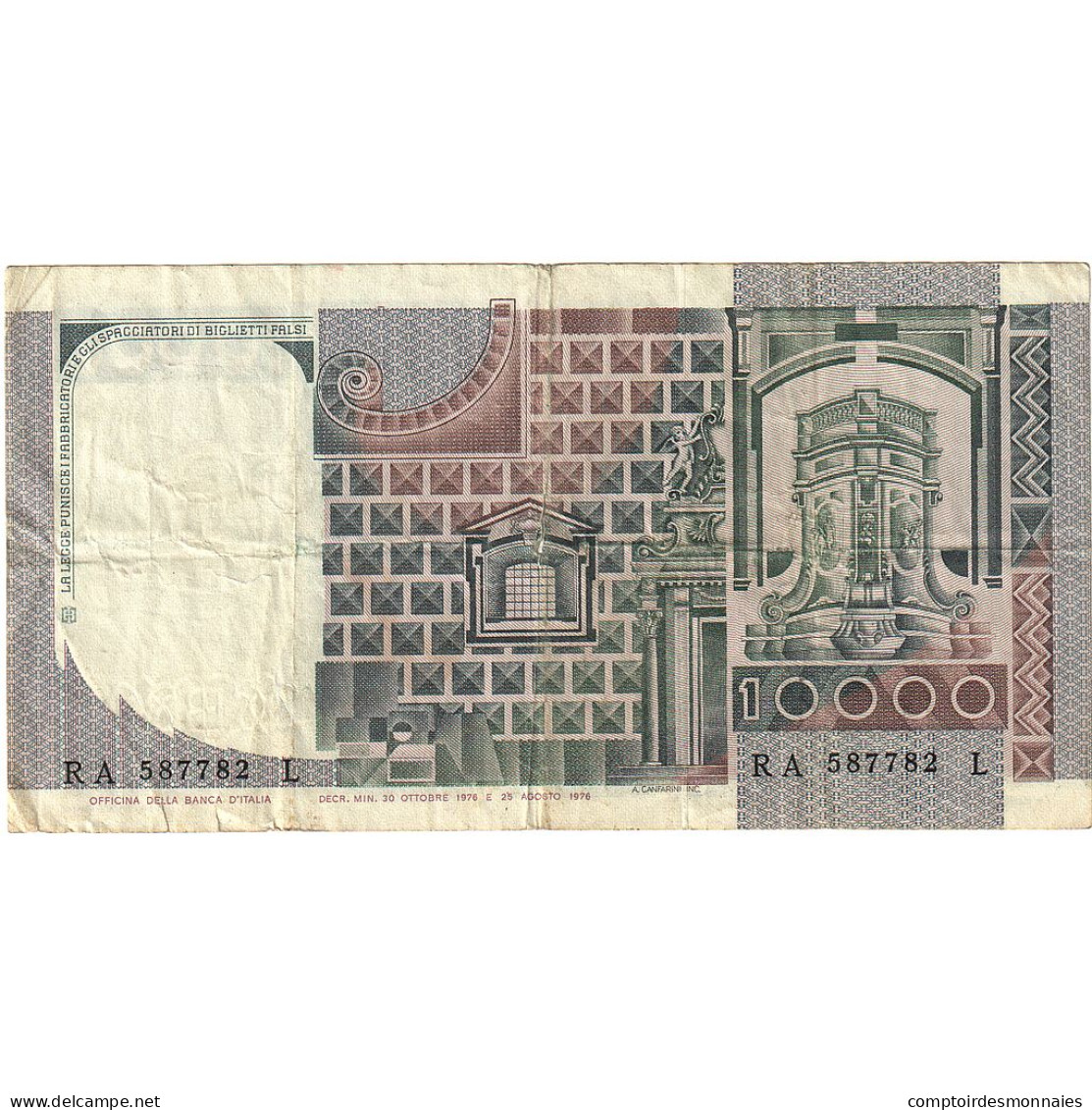 Italie, 10,000 Lire, 1976, 1976-11-30, KM:106a, TTB - 10.000 Lire