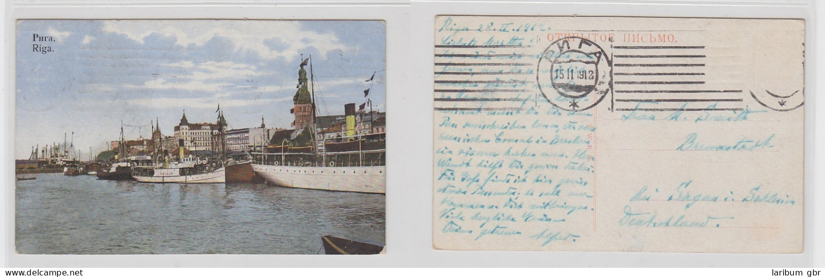 AK Riga Motiv Hafen 15.11.1912 Gebraucht #PC278 - Lettonie