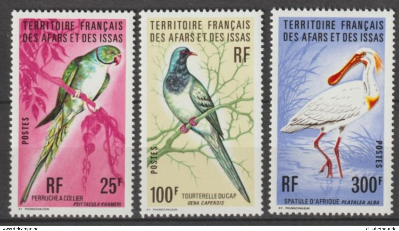 AFARS ET ISSAS - 1976 - SERIE COMPLETE OISEAUX - YVERT N° 428/430  ** MNH - COTE = 37 EUR. - Unused Stamps