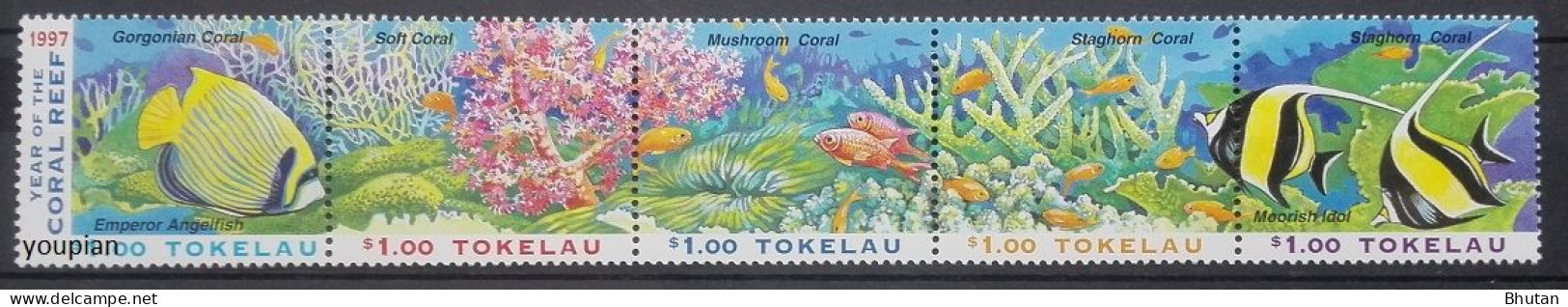 Tokelau 1997, Coral Reefs, MNH Stamps Strip - Tokelau