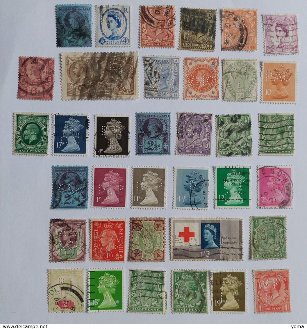 36  Timbres Perforés -  Perfin - Oblitérés - Gezähnt (perforiert)