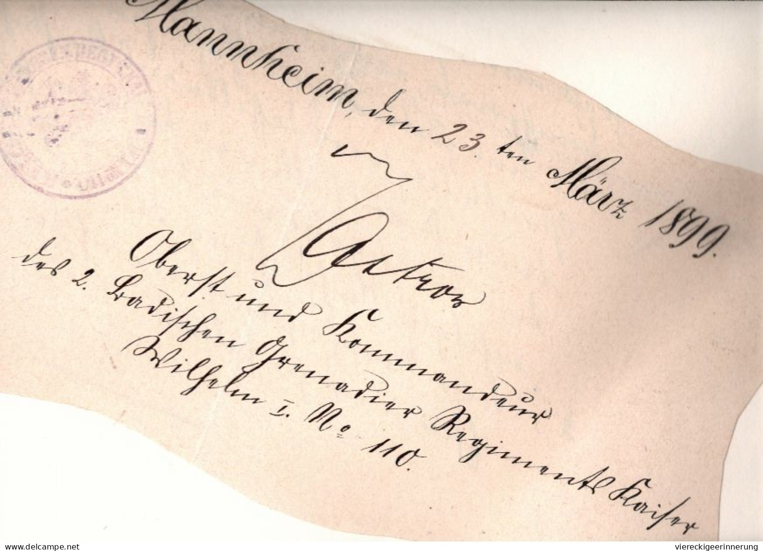 ! 1892 Autograph Adolf Von Bülow, Ulanen Regiment No.13, Hannover, Militaria, Militär, Kommandeur, Adjudant Des Kaisers - Briefe U. Dokumente