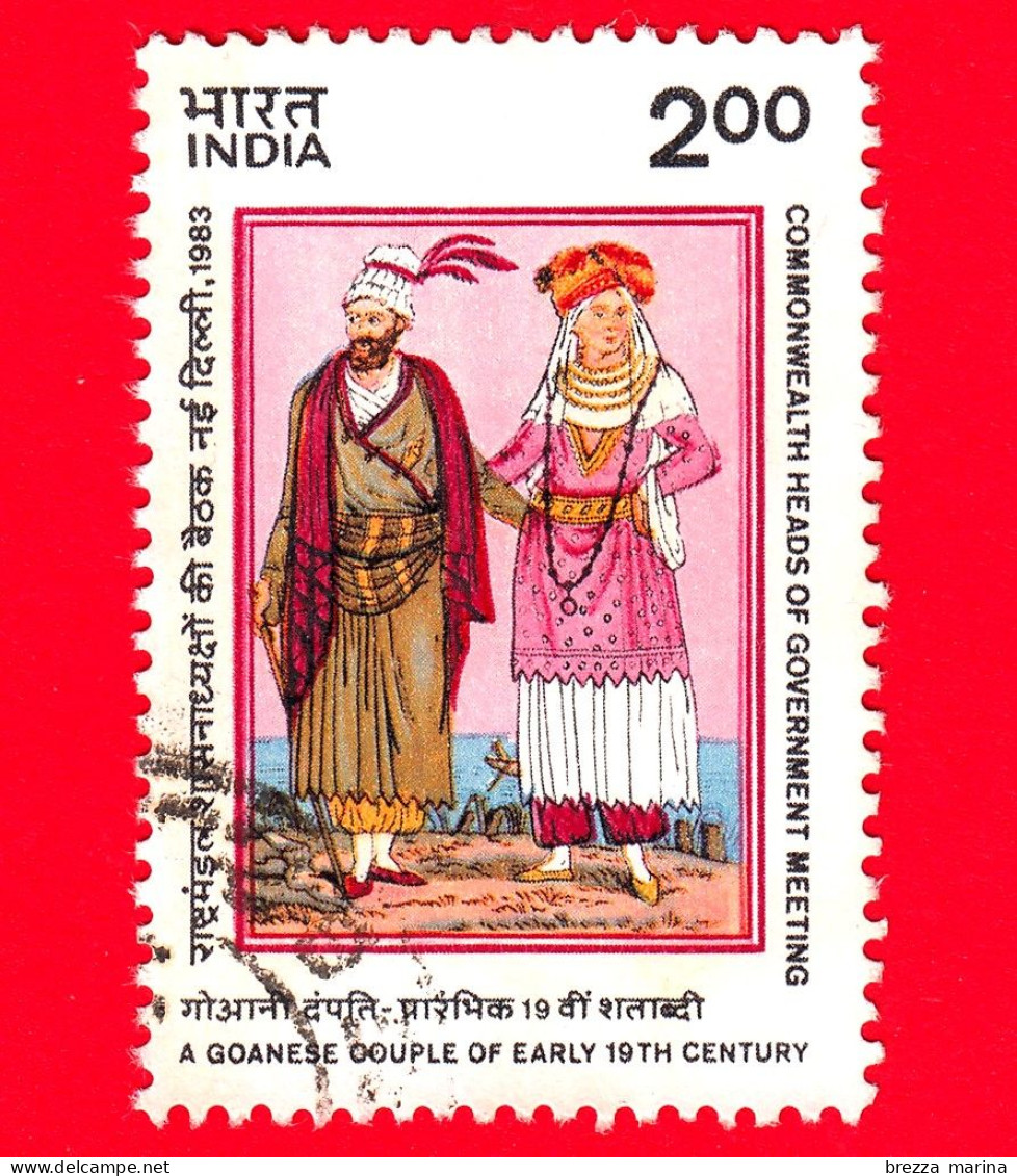 INDIA - Usato - 1983 - Incontro Capi Di Governo Del Commonwealth, New Delhi - Coppia Goanese (XIX Secolo) - 2.00 - Gebraucht