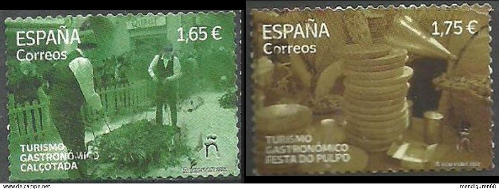 ESPAGNE SPANIEN SPAIN ESPAÑA 2022 GASTRONOMIC TOURISM TURISMO SET 2V ED 5539-40 MI 5589-90 YT 5294-5 SC 4577-8 SG 5539-4 - Oblitérés