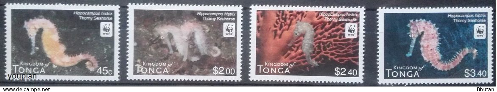 Tonga 2012, WWF - Seahorse, MNH Stamps Set - Tonga (1970-...)