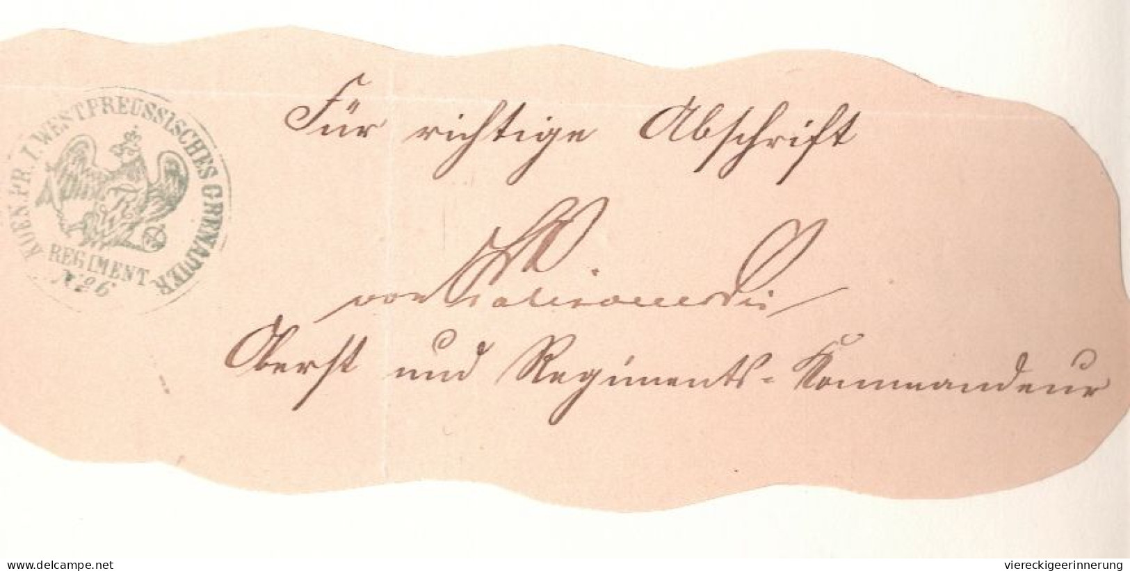 ! Autograph Albert Von Kalinowski, 1. Westpreussisches Grenadier Regiment No.6, Militaria, Militär, Kommandeur - Politiques & Militaires