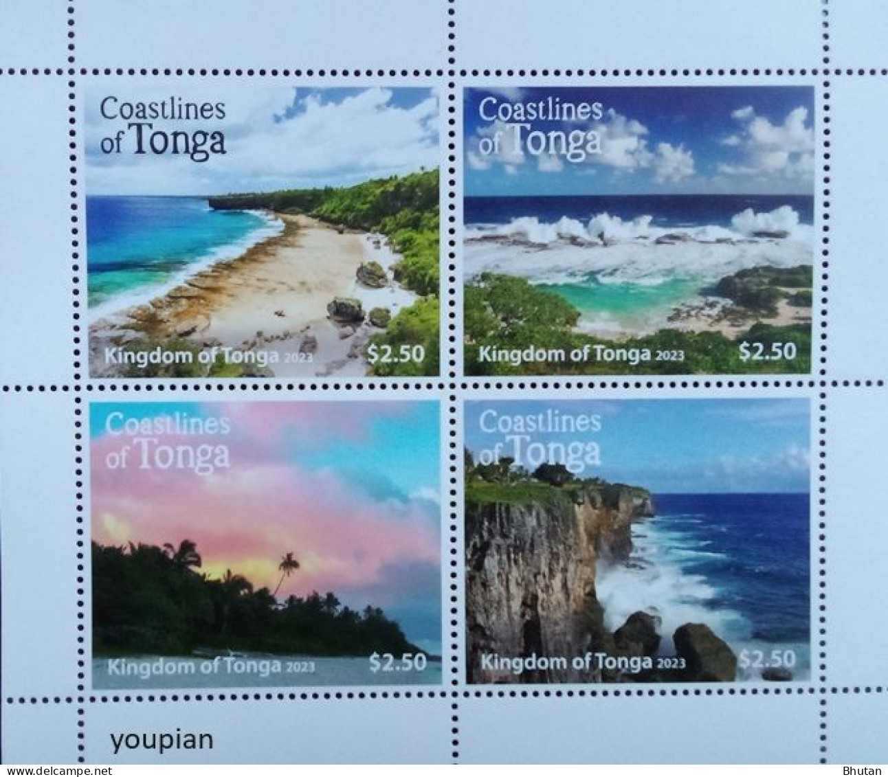 Tonga 2023, Coastlines Of Tonga, MNH S/S - Tonga (1970-...)