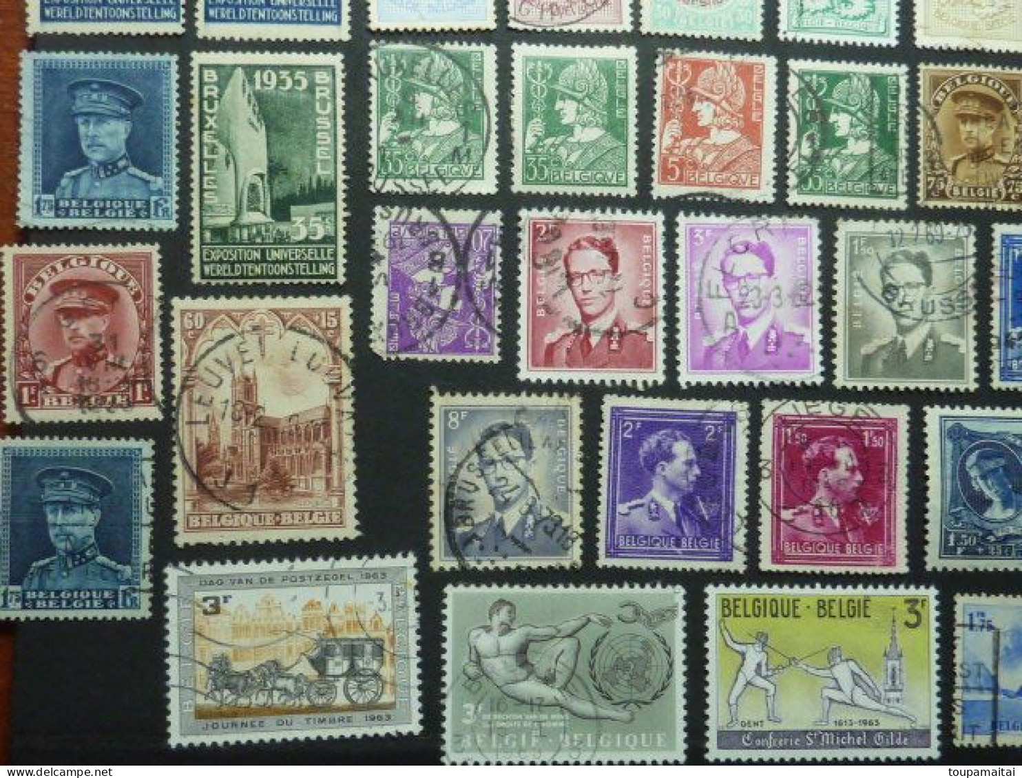 BELGIQUE, Années 1915-1966,  LOT De 87 TIMBRES Oblitérés - Used Stamps