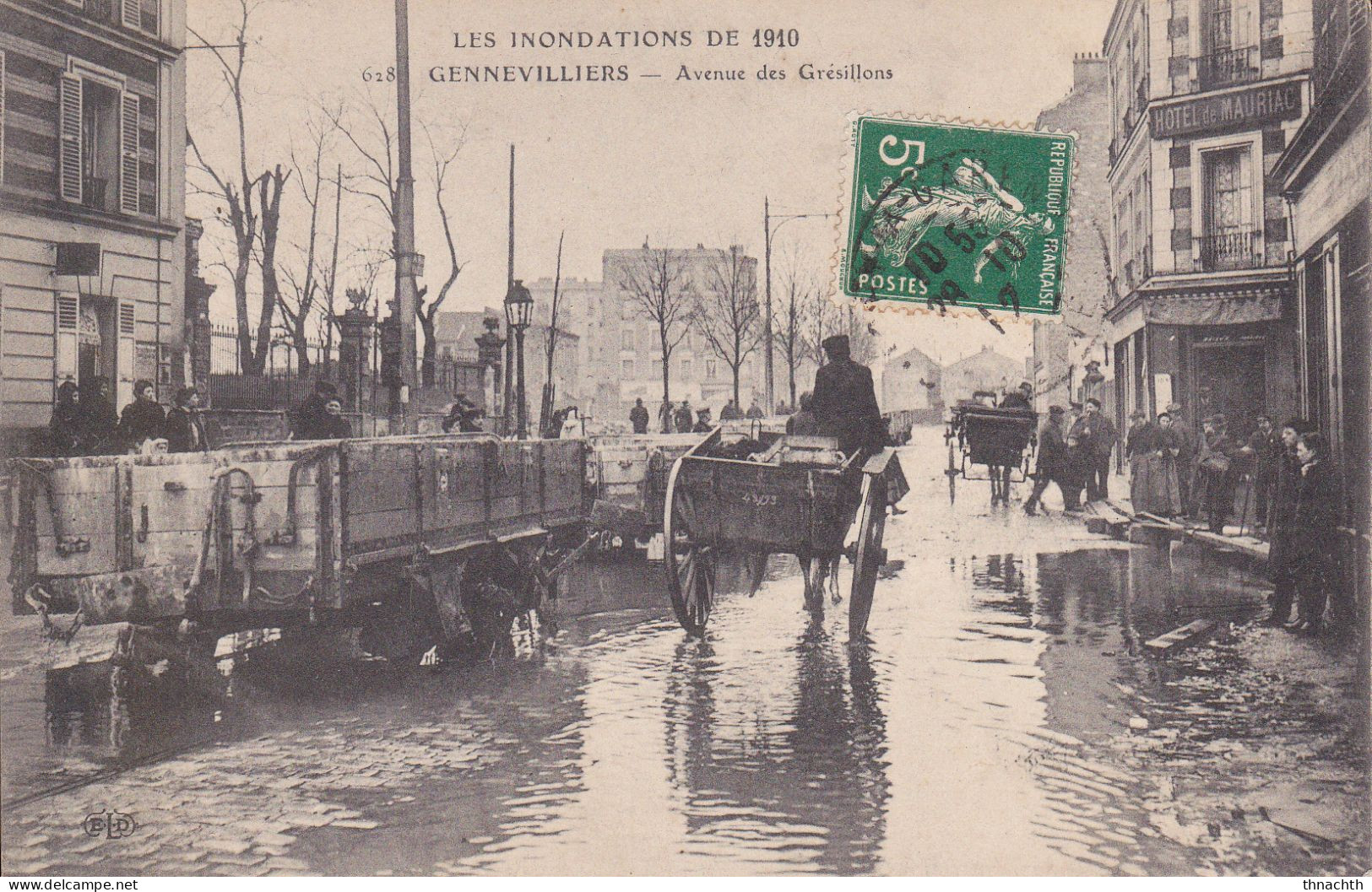 Gennevilliers Inondations 1910 Avenue Des Grésillons - Gennevilliers