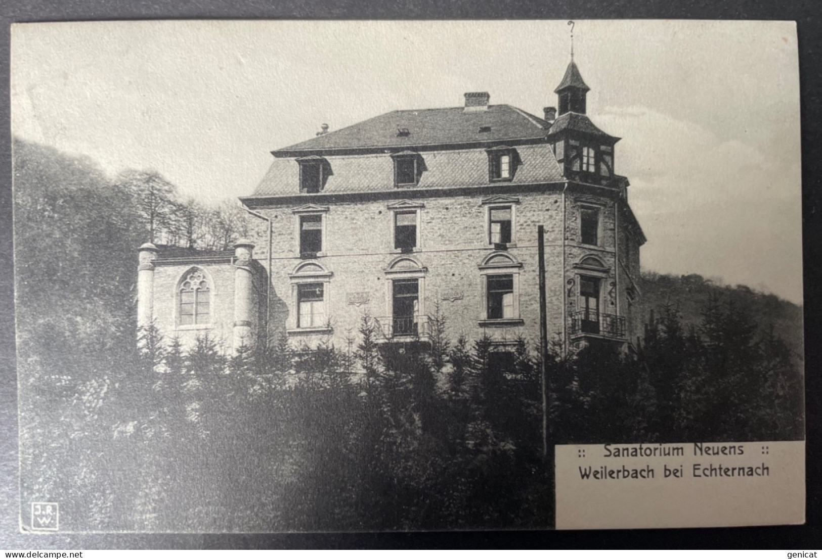 Luxembourg 1911 CPA Sanatorium Neuens Oblitération Ambulant Convoyeur Echternach  Ettelbruck Convoyage - Postwaardestukken