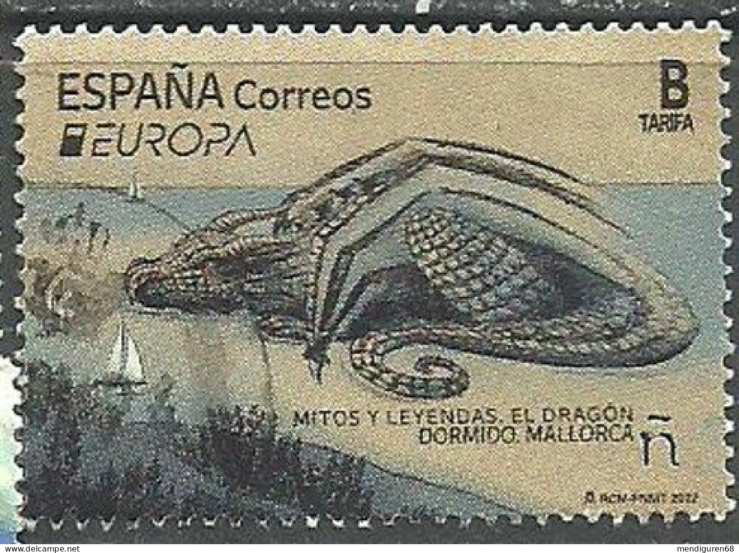 ESPAGNE SPANIEN SPAIN ESPAÑA 2022 EUROPE MYTHS AND LEGENDS:SLEEPING DRAGON. MAJORCA USED ED 5572 MI 5623 YT 5328 SG 5572 - Gebruikt