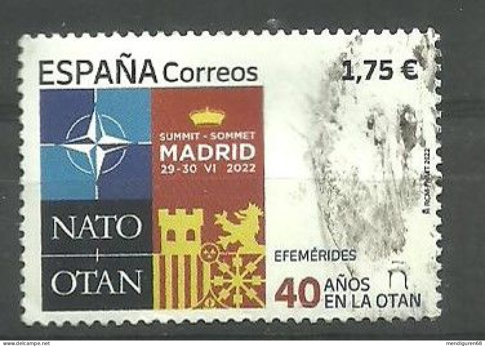 ESPAGNE SPANIEN SPAIN ESPAÑA 2022 40 YEARS IN NATO EN LA OTAN USED ED 5578 MI 5629 YT 5334 SG 5578 - Gebruikt