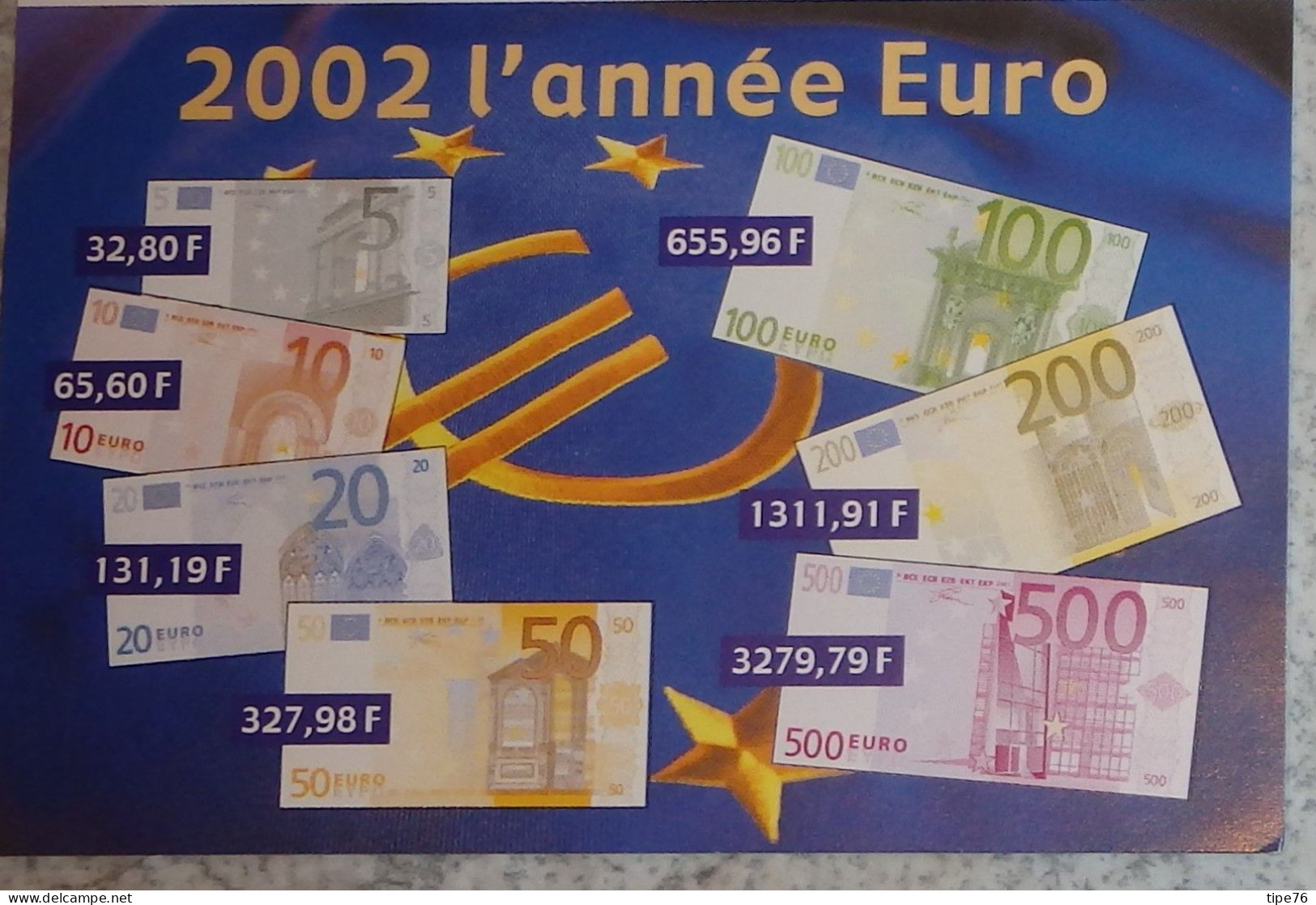 Petit Calendrier Poche 2002  L'euro Convertisseur Euro Franc  Pièces Billets - Petit Format : 2001-...