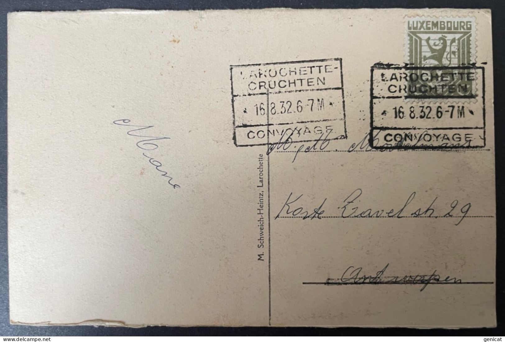 Luxembourg 1932 CPA Larochette Oblitération Ambulant Convoyeur Larochette Cruchten Convoyage - Interi Postali