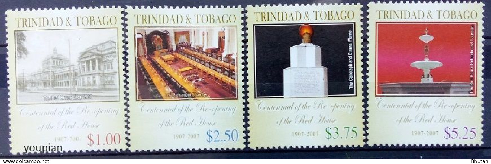 Trinidad And Tobago 2007, 100th Anniversary Of The Inauguration Of The New Parliament Building, MNH Stamps Set - Trinidad & Tobago (1962-...)