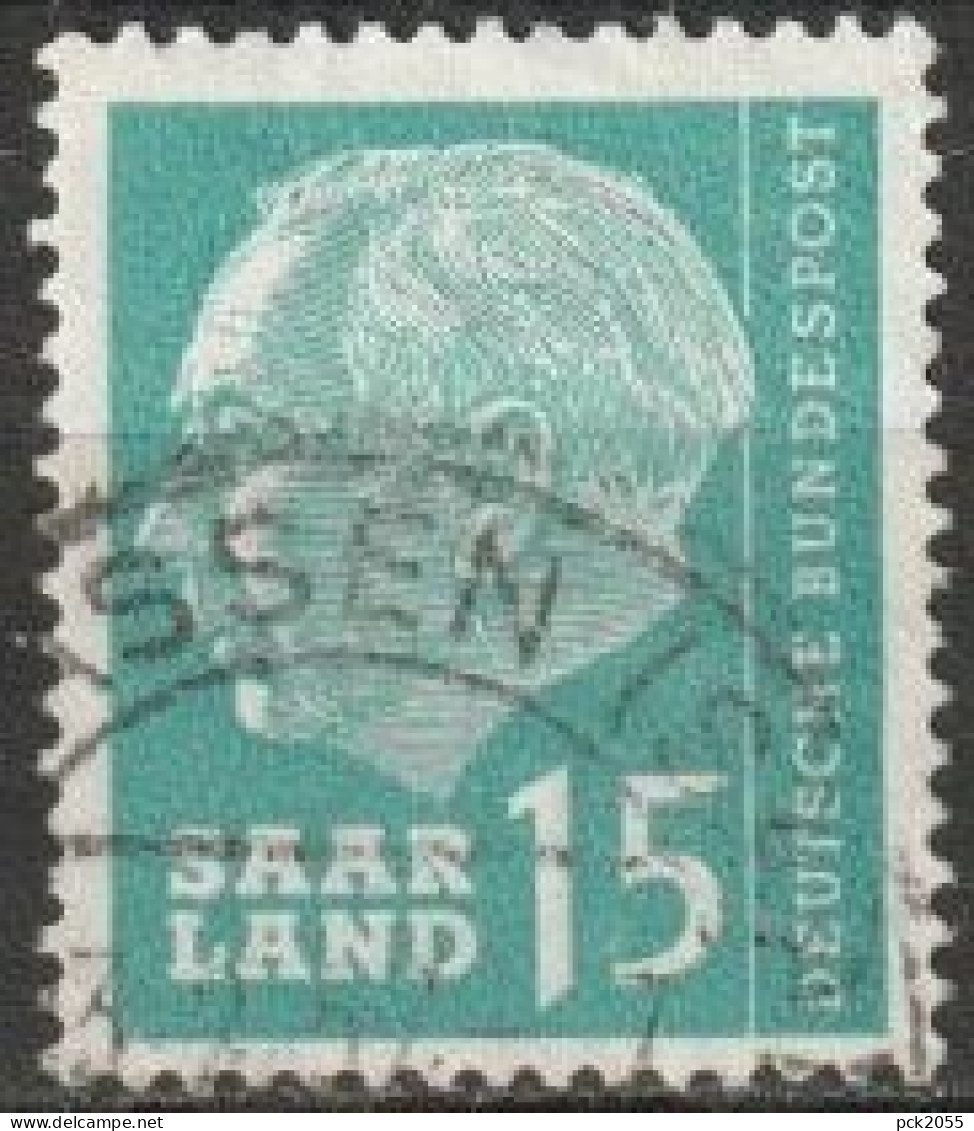 Saarland1957 MiNr.388  O Gestempelt Bundespräsident Theodor Heuss ( A4329 ) - Gebruikt