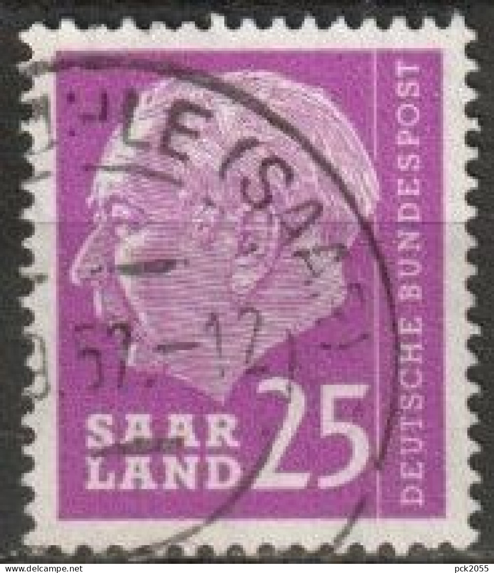 Saarland1957 MiNr.390  O Gestempelt Bundespräsident Theodor Heuss ( A4360/2 ) - Gebraucht