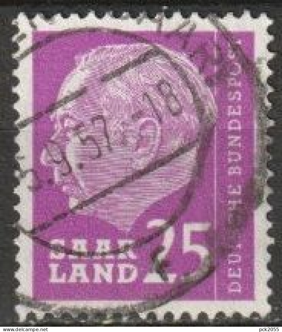 Saarland1957 MiNr.390  O Gestempelt Bundespräsident Theodor Heuss ( A4517 ) - Gebraucht