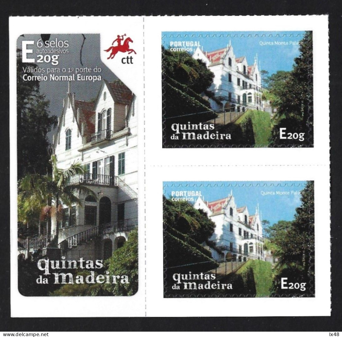 Quinta Monte Palace On Madeira Island. Two Adhesive Stamps. Hotel. Tropical Garden. Funchal. Atlantic Ocean. Tourism. - Hotels, Restaurants & Cafés