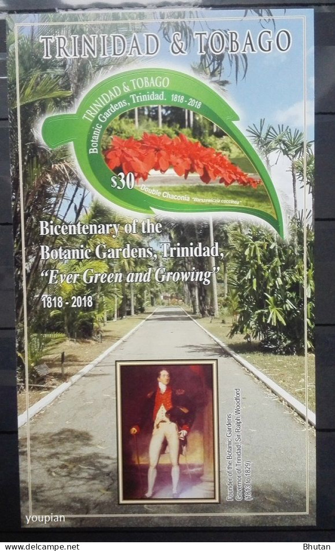 Trinidad And Tobago 2018, Bicentenary Of The Botanic Gardens, MNH Unusual S/S - Trindad & Tobago (1962-...)