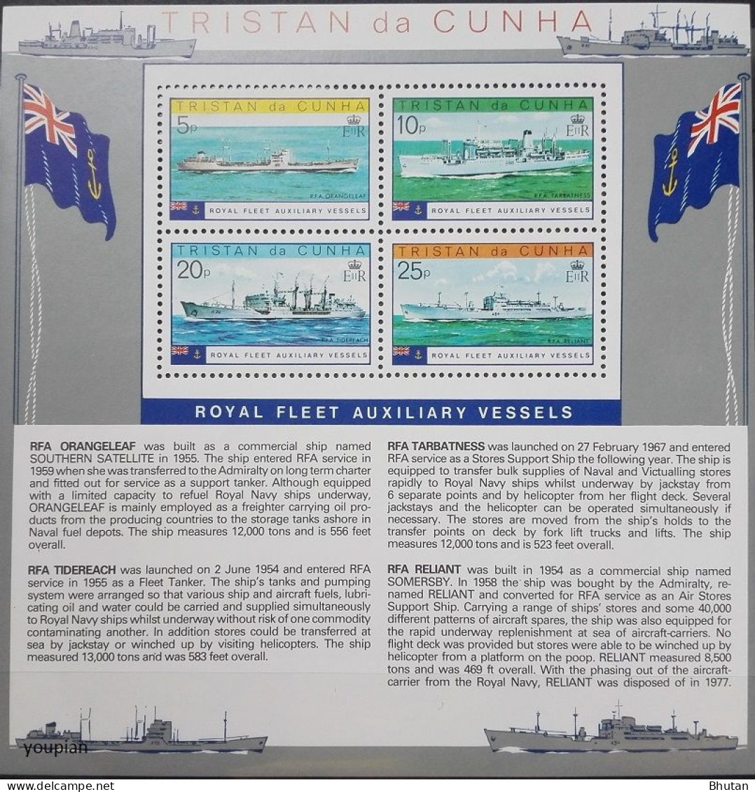 Tristan Da Cunha 1978, Royal Fleet Auxiliary Vessels, MNH S/S - Tristan Da Cunha