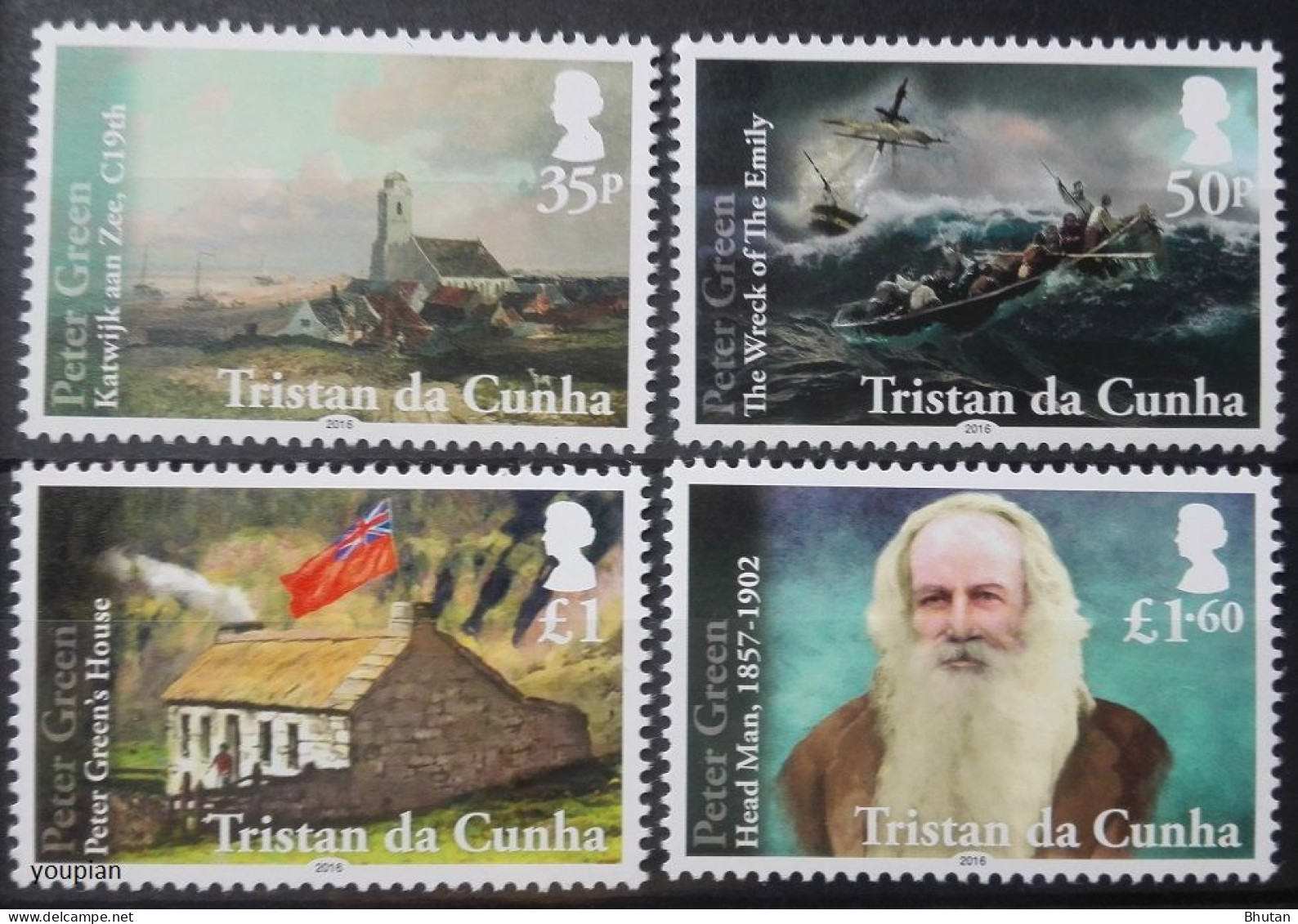 Tristan Da Cunha 2016, Peter Green Painter Art, MNH Stamps Set - Tristan Da Cunha