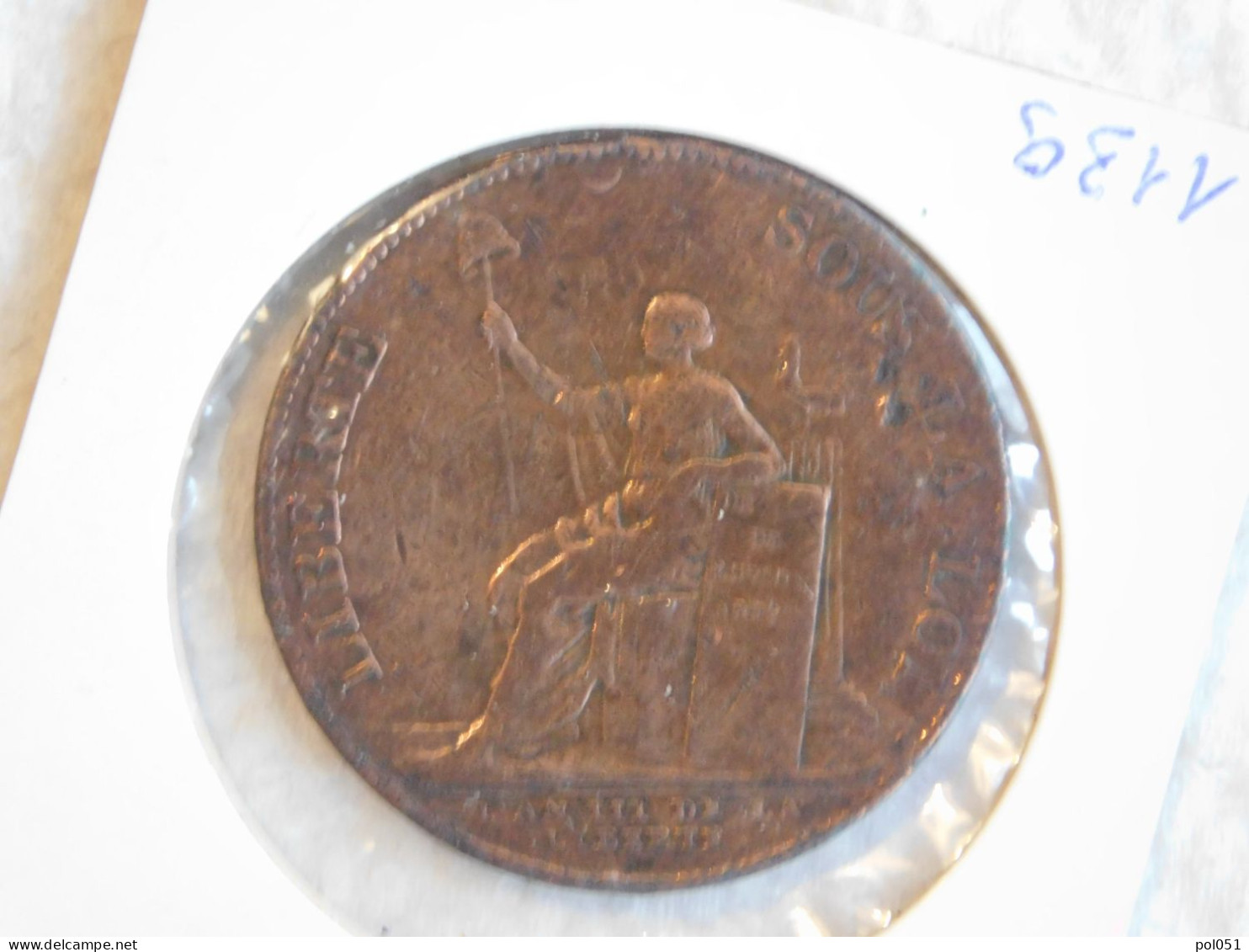 FRANCE 2 Sols 1791 Moneron Freres Negociant (1139) - 1791-1792 Constitution