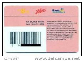 The Bay / Zellers / Home Outfitters, CANADA,  Carte Cadeau Pour Collection # 3 - Cartes De Fidélité Et Cadeau