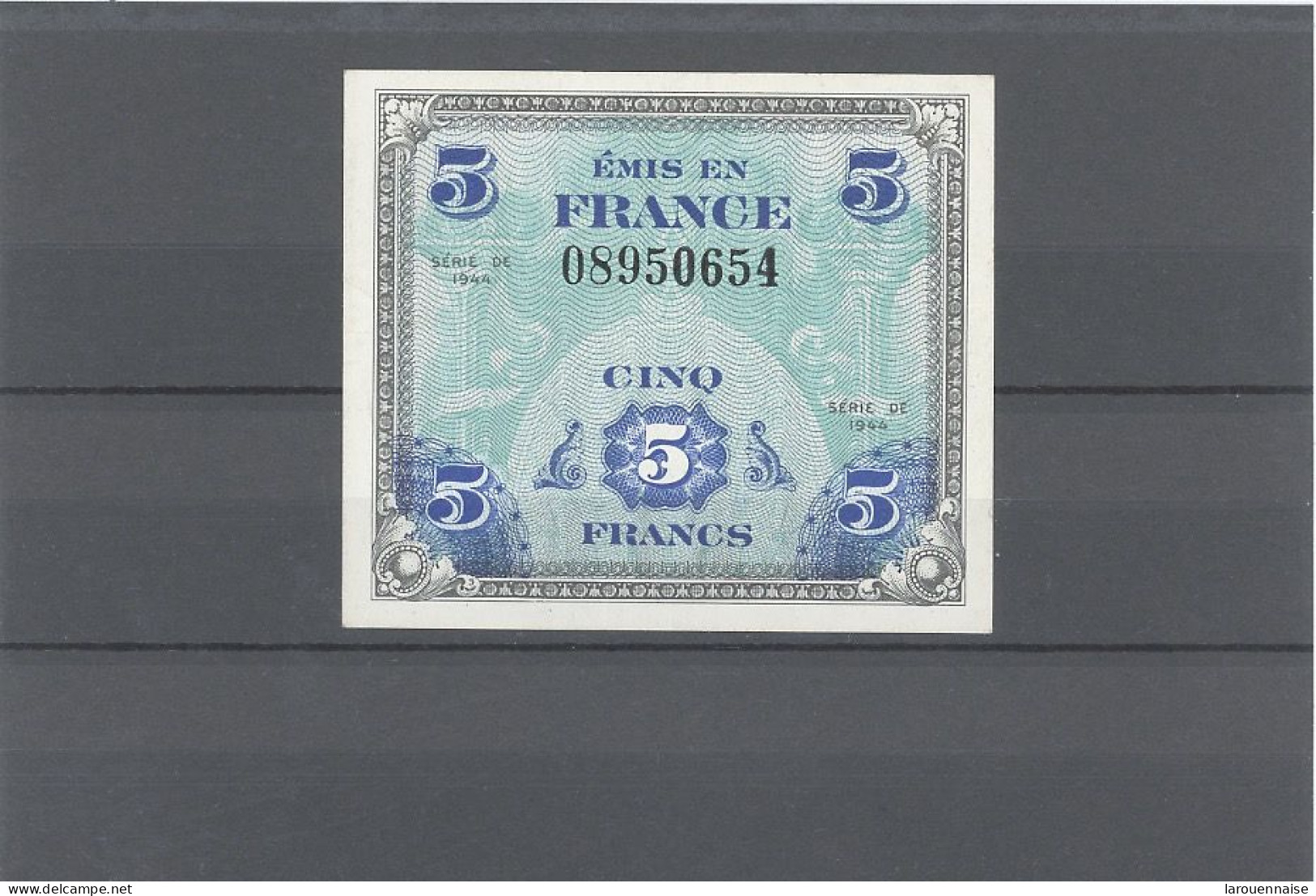 BILLET DU TRÉSOR-5F DRAPEAU -SANS N°SERIE  -VF17 /01- SPL (AU) - 1944 Drapeau/France