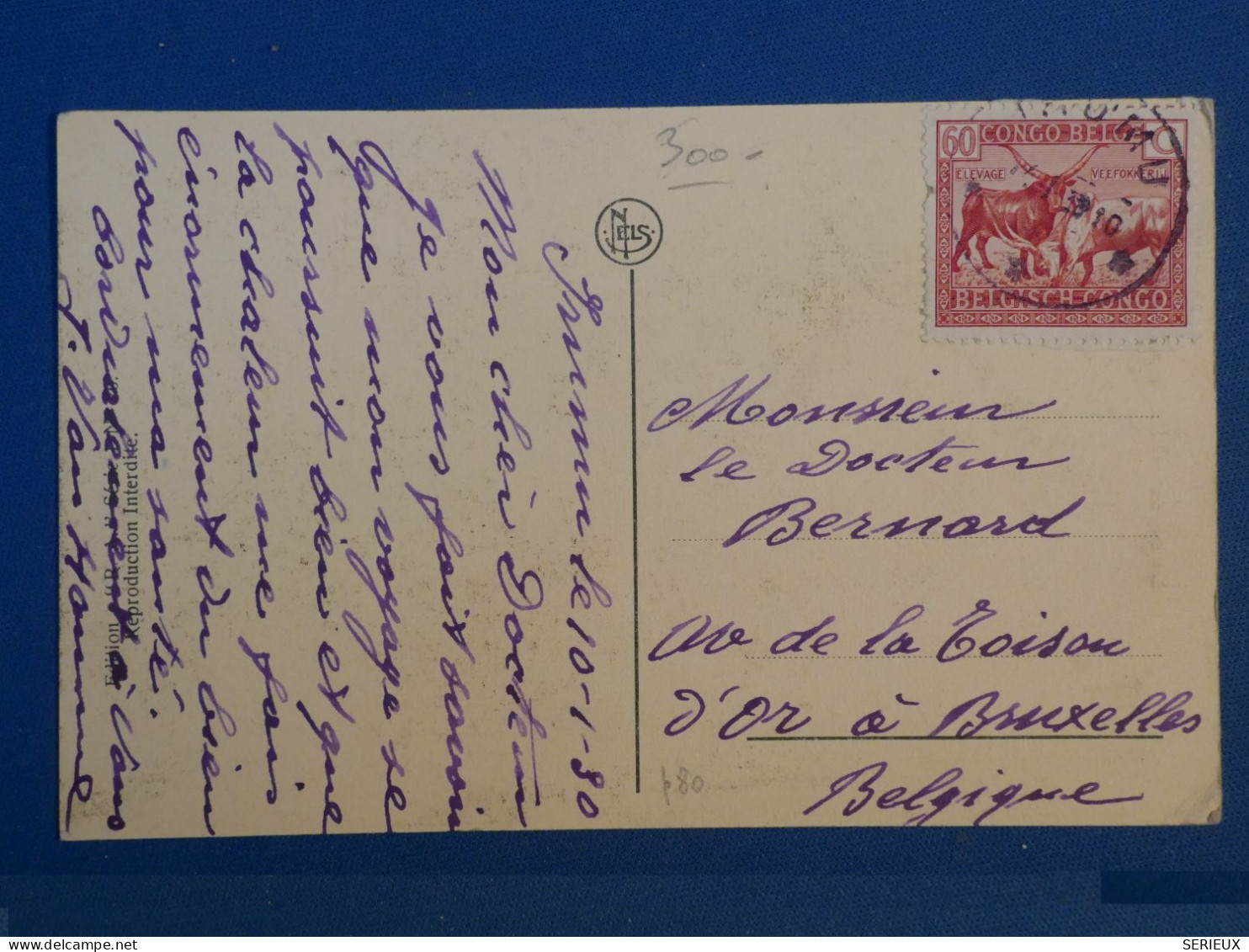DJ 18 CONGO BELGE    CARTE  RARE 1938  PETIT BUREAU IRUMU A . A BRUSSELS  BELGIQUE +MALADIE DU SOMMEIL   +++ - Lettres & Documents