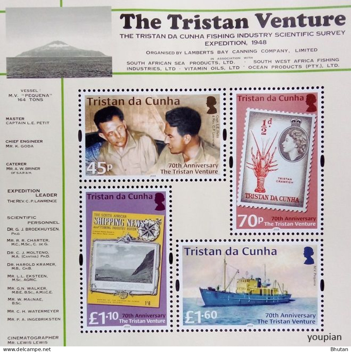 Tristan Da Cunha 2018, The Tristan Venture, MNH S/S - Tristan Da Cunha