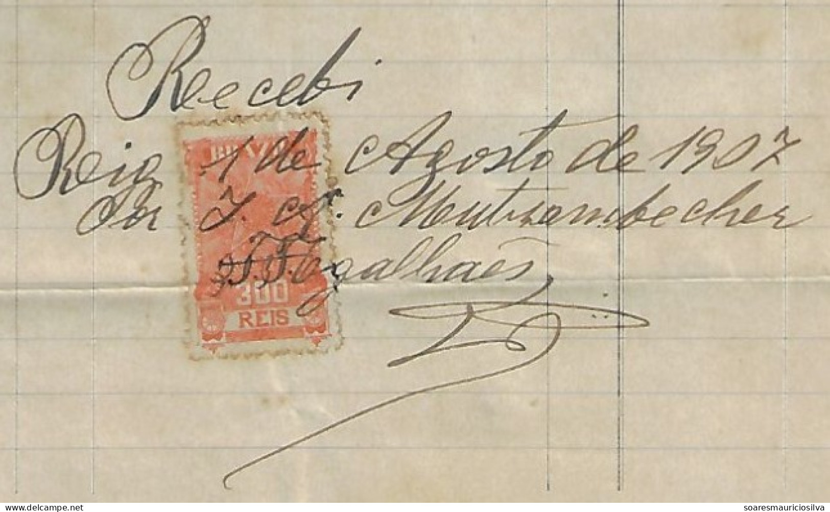 Brazil 1907 Trapiche Mauá Invoice In Rio De Janeiro National Treasury Tax Stamp 300 Réis - Brieven En Documenten