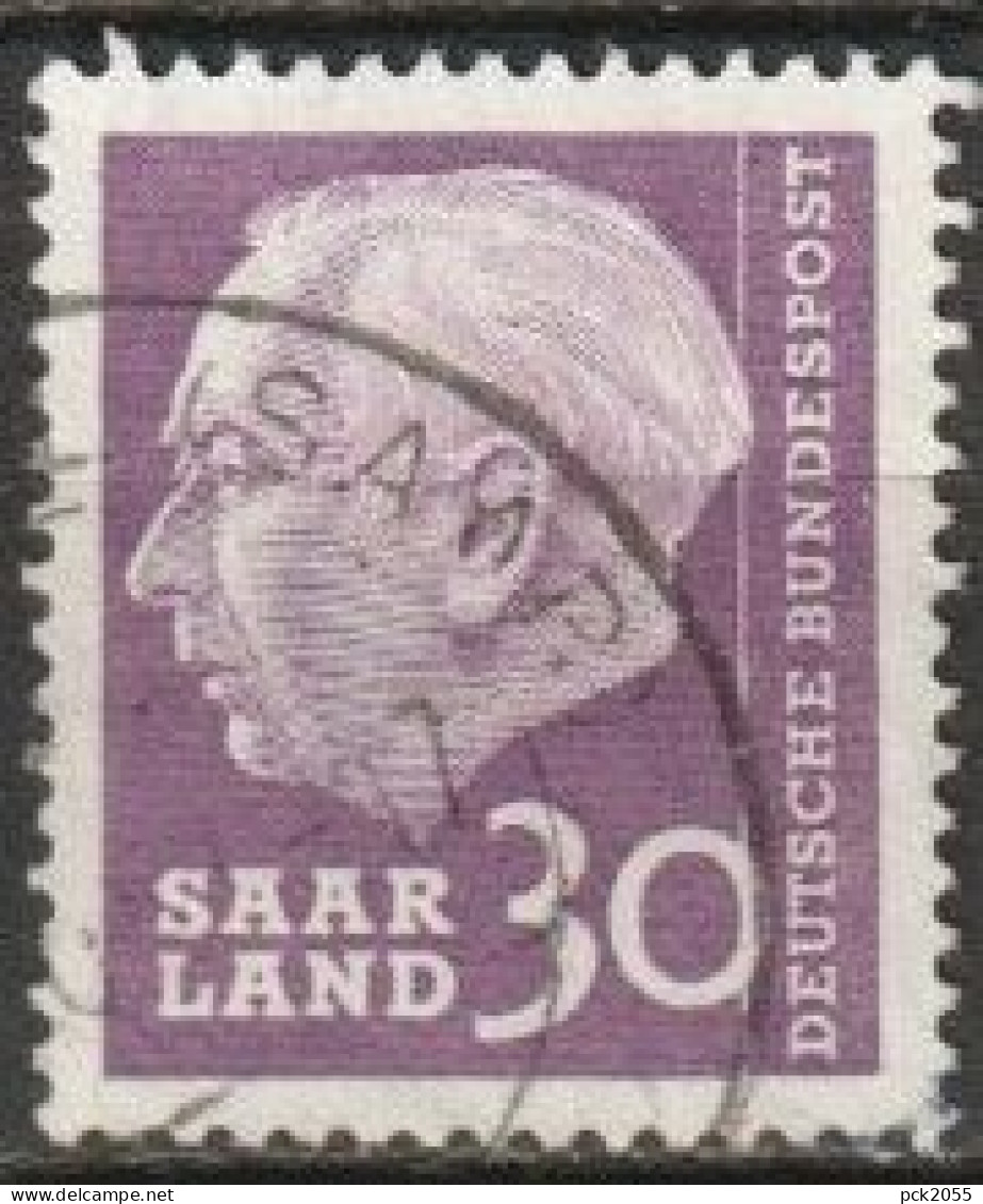 Saarland1957 MiNr.391  O Gestempelt Bundespräsident Theodor Heuss ( A135/2 ) - Gebruikt