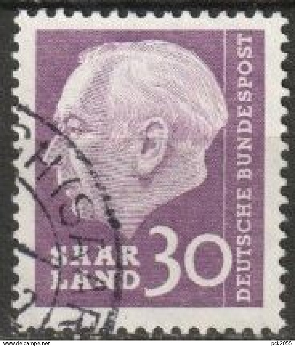 Saarland1957 MiNr.391  O Gestempelt Bundespräsident Theodor Heuss ( A141 ) - Gebruikt