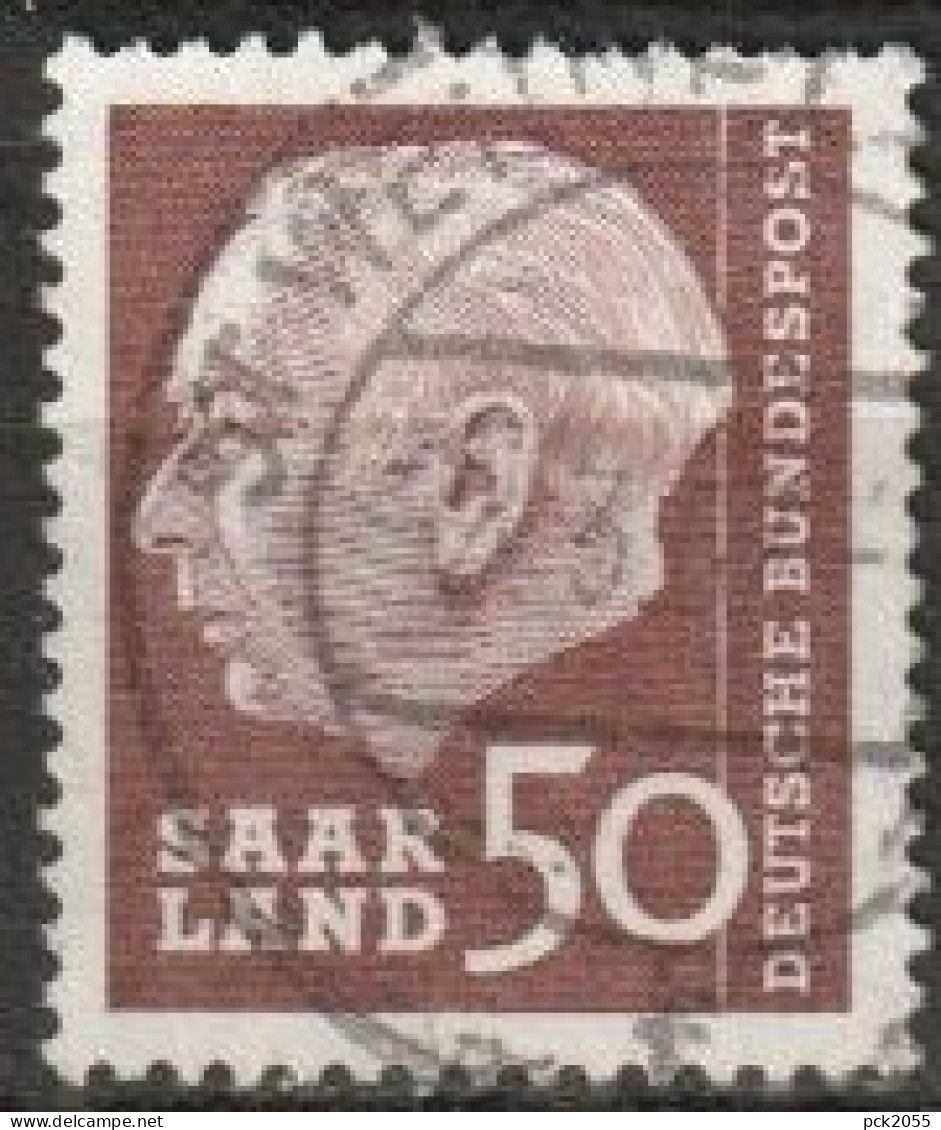 Saarland1957 MiNr.393  O Gestempelt Bundespräsident Theodor Heuss ( A153 ) - Gebruikt