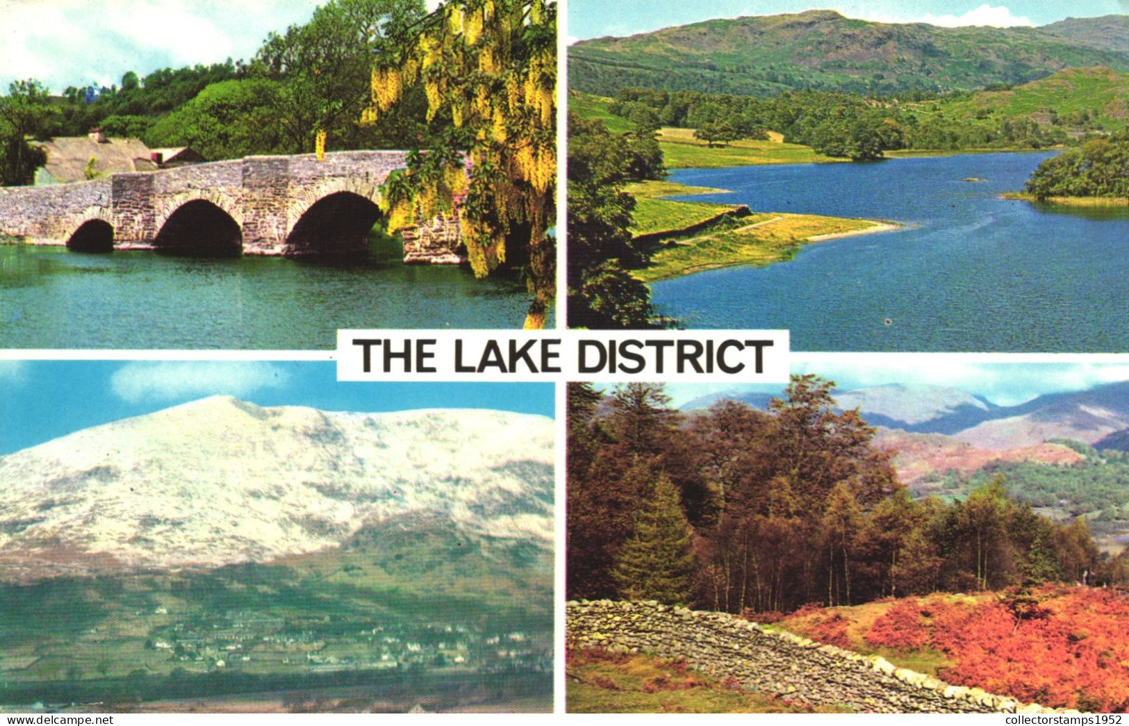 LAKE DISTRICT, CUMBRIA, MULTIPLE VIEWS, BRIDGE, ARCHITECTURE, MOUNTAIN, LAKE, UNITED KINGDOM, POSTCARD - Andere & Zonder Classificatie