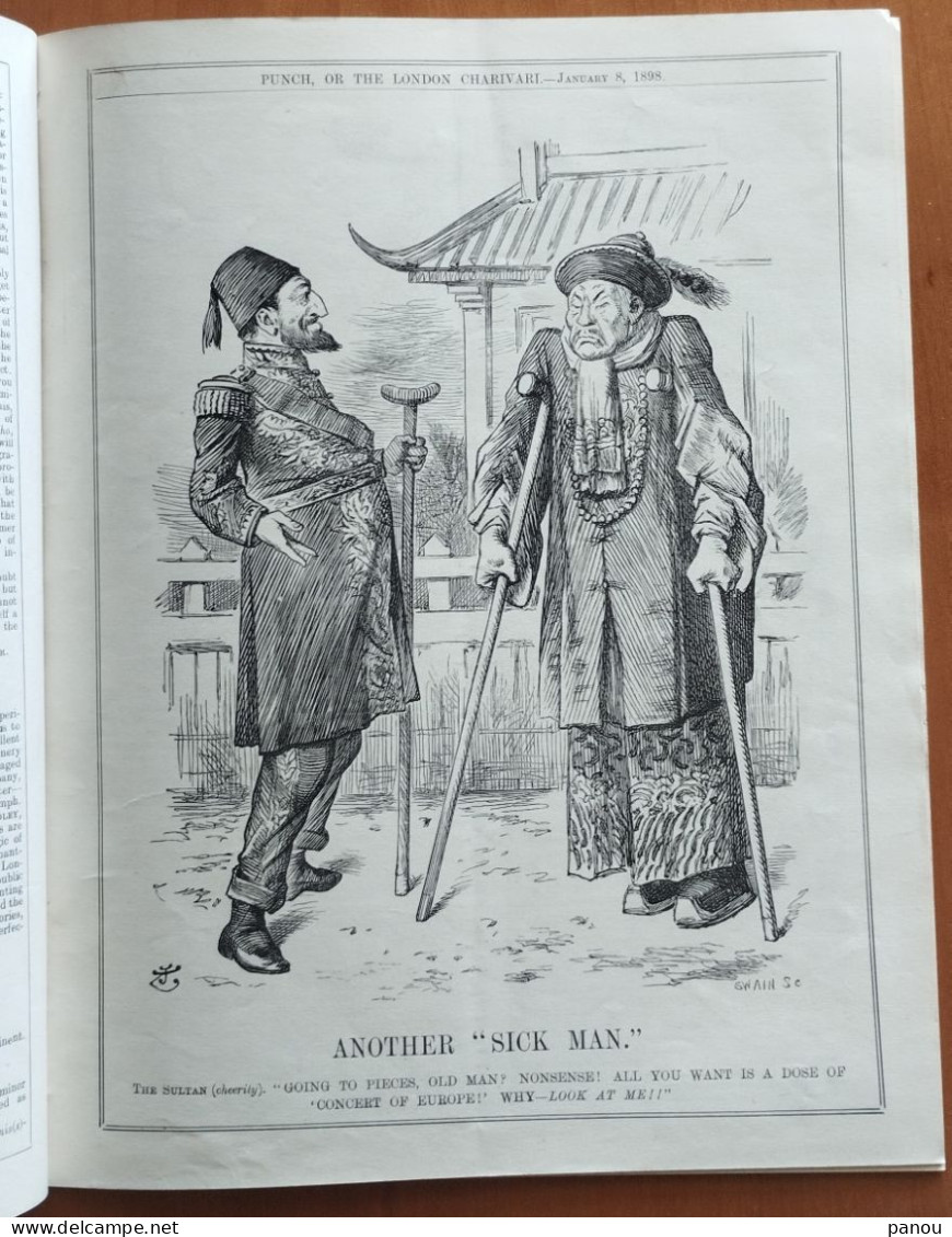 Punch, Or The London Charivari. JANUARY 8 & JANUARY 15, 1898 - MAGAZINE COMPLETE. CARTOONS.TURKEY CHINA - Andere & Zonder Classificatie