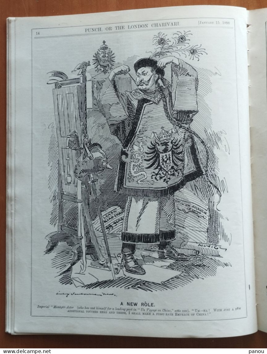 Punch, Or The London Charivari. JANUARY 8 & JANUARY 15, 1898 - MAGAZINE COMPLETE. CARTOONS.TURKEY CHINA - Other & Unclassified