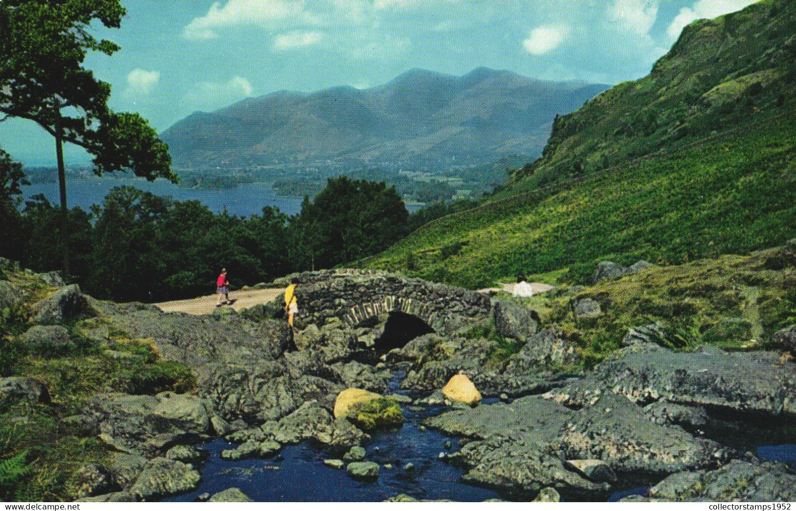 SKIDDAW, CUMBRIA, DERWENTWATER, BRIDGE, MOUNTAIN, ENGLAND, UNITED KINGDOM, POSTCARD - Altri & Non Classificati