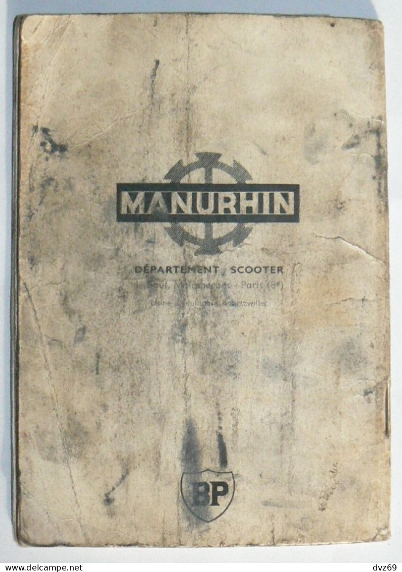 RARE Vintage Cahier SCOOTER MANURHIN, Description Et Entretien, Années 50, 32 Pages, TB - Motos