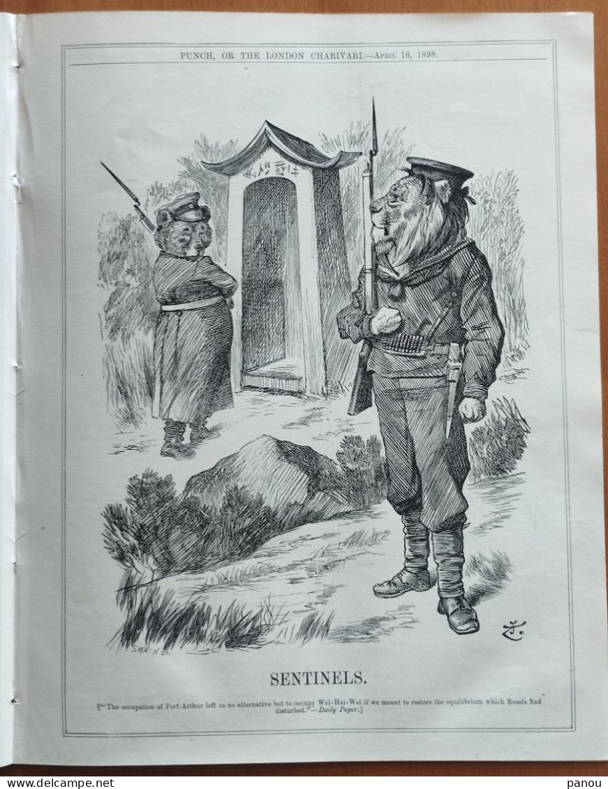 Punch, Or The London Charivari. APRIL 16, 1898 - MAGAZINE COMPLETE CARTOONS McKINLEY. SENTINELS (CHINA, RUSSIA, ENGLAND) - Other & Unclassified