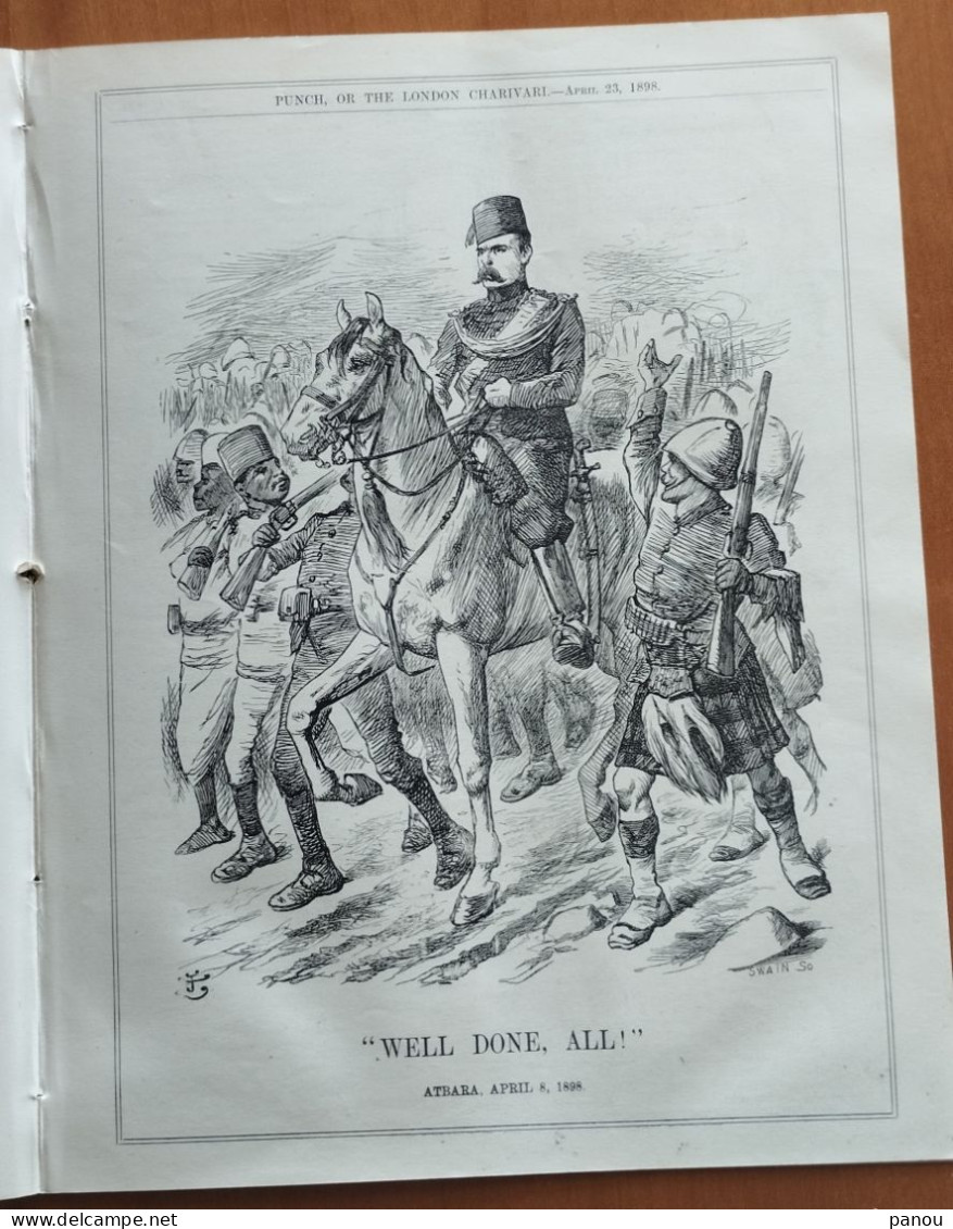 Punch, Or The London Charivari. APRIL 23, 1898 - MAGAZINE COMPLETE CARTOONS. ATBARA SUDAN. CHINA PORTE ARTHUR - Otros & Sin Clasificación